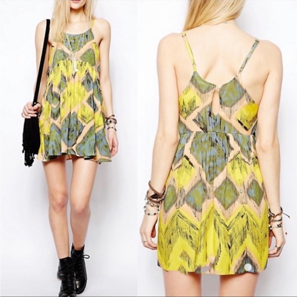 Somedays Lovin Sun Dress Size Large Modern Love Ikat Print